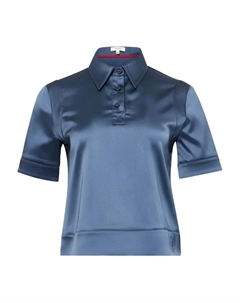 Атласная рубашка поло, синий Jw anderson