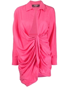 Платье-рубашка La Robe Bahia с драпировкой, розовый Jacquemus