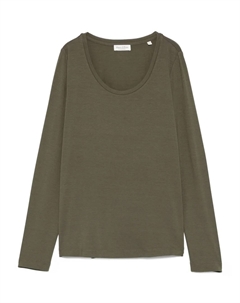 Топ с круглым вырезом и длинными рукавами, зеленый Marc o'polo