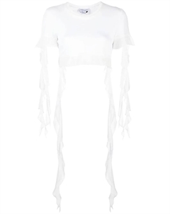 Укороченный топ с оборками, белый Blumarine