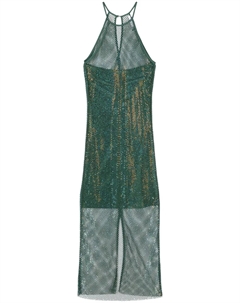 Сетчатое платье макси со стразами, зеленый Patrizia pepe