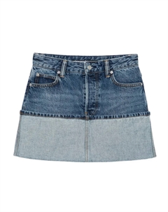 Джинсовая мини-юбка с вышитым логотипом, синий Alexander wang