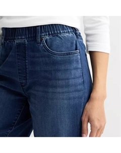 Женские современные джинсовые бермуды на резинке, цвет dark wash Croft & barrow