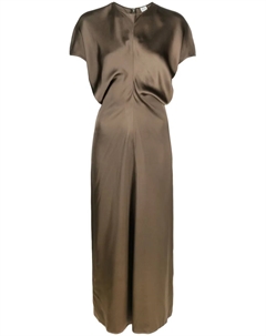 Платье макси с объемной талией TOTEME, зеленый Toteme