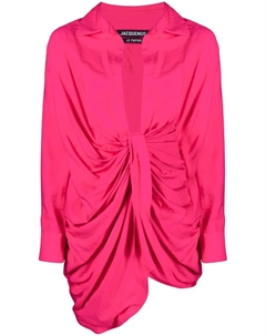 Платье-рубашка La Robe Bahia с драпировкой, розовый Jacquemus