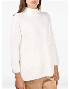 Свитер с высоким воротом и карманами, белый Gran sasso