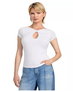 Женский топ Joey с вырезами и короткими рукавами, белый Guess