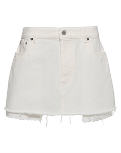 Джинсовая юбка с бахромой, белый Miu miu