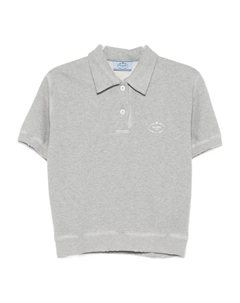 Поло с логотипом, серый Prada