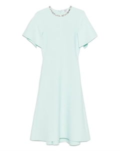 Декорированное платье миди с короткими рукавами, синий Alexander mcqueen