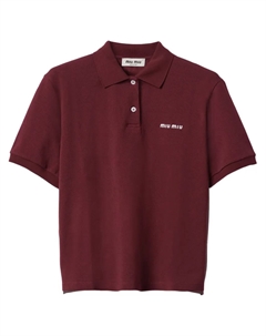 Рубашка поло с вышитым логотипом, красный Miu miu