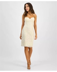 Женское платье Serene с кружевными вставками и корсетной шнуровкой, белый Guess