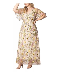 Вечернее платье с вышивкой Plus Size Embroidered Elegance, мультиколор Kiyonna