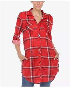 Женская блузка-туника в клетку, мультиколор White mark