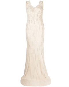 Декорированное платье с открытой спиной, белый Saiid kobeisy