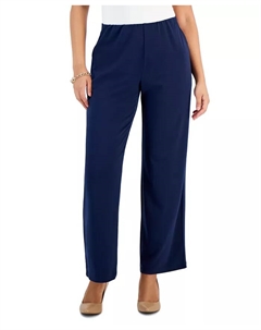 Брюки-кюлоты на резинке Petites Knit Wide-Leg Pull-On Pants, размеры Petite и Petite Short, синий Jm collection