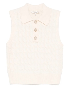 Жилет фактурной вязки с воротником поло, белый Frame