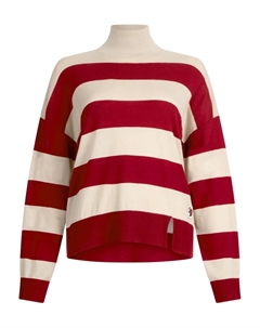 Полосатый свитер с высоким воротом, красный Liu jo