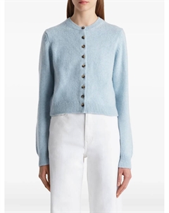 Кашемировый кардиган Everheart на пуговицах, синий Khaite