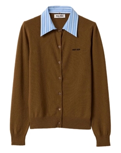 Кашемировый кардиган, коричневый Miu miu