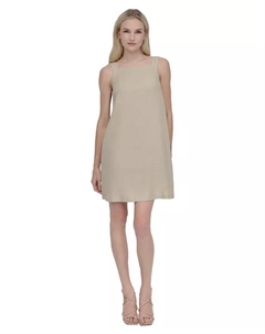 Женское платье-трапеция без рукавов с бантом на спине, коричневый/бежевый Dkny