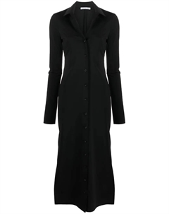 Платье-рубашка миди с тисненым логотипом, черный Alexander wang