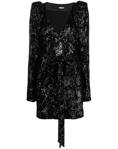 Платье мини с запахом и пайетками, черный Rotate birger christensen