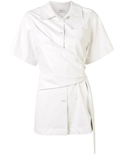 Рубашка с короткими рукавами и узлом, белый Goen.j