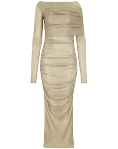 Сетчатое платье с люрексом, золотой Dolce&gabbana