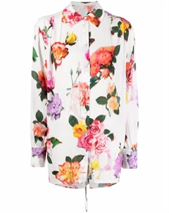 Рубашка с длинными рукавами и цветочным принтом, белый Msgm