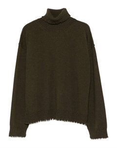 Свитер с высоким воротом и необработанным краем, зеленый Uma wang