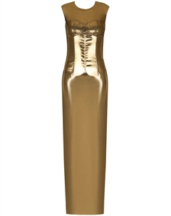 Платье с эффектом металлик, золотой Dolce&gabbana