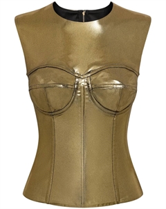 Топ с эффектом металлик, золотой Dolce&gabbana