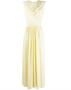 Платье А-силуэта с поясом на завязках и сборками, желтый Isabel marant