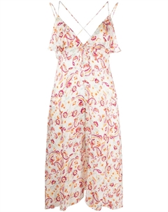 Платье миди Palma с цветочным принтом, белый Isabel marant