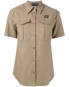 Рубашка с короткими рукавами, коричневый Rochas