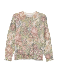 Свитер с круглым вырезом и цветочным принтом, зеленый Liu jo