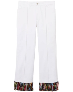 Укороченные брюки с бахромой, белый Pucci