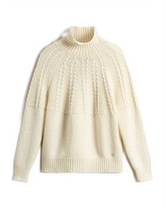 Водолазка с косичной вязкой, белый Woolrich