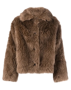 Шуба на пуговицах, коричневый Yves salomon