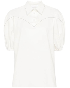 Жаккардовая блузка Oberteil с узором, белый Chloe