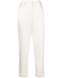 Атласные брюки средней посадки, белый Parosh