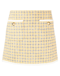 Юбка мини в клетку, желтый Miu miu