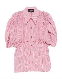 Полосатая рубашка с рукавами-буфами, красный Rochas