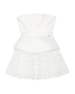 Платье мини с баской, белый Nissa