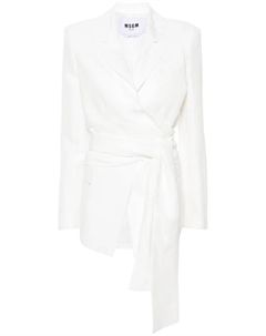 Шерстяной блейзер с бантами, белый Msgm