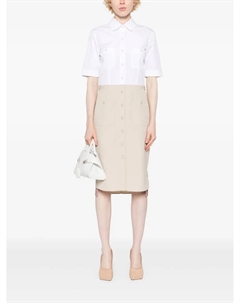 Платье-рубашка в стиле колор-блок, белый Thom browne