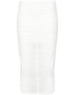 Сетчатая юбка миди со сборками, белый Mugler