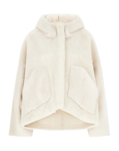 Дубленка из овчины с капюшоном, белый Blancha