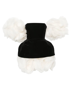 Бархатное платье мини с цветочной аппликацией, белый Ana radu